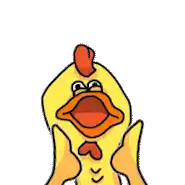 a cartoon chicken is giving two thumbs up