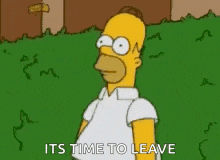 homer simpson from the simpsons is standing in the grass .