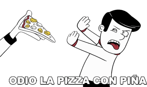 Odio La Pizza Con Pina Curiosamente Sticker - Odio La Pizza Con Pina Curiosamente Odio Stickers