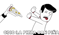 Odio La Pizza Con Pina Curiosamente Sticker - Odio La Pizza Con Pina Curiosamente Odio Stickers