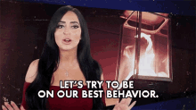 Lets Try To Be On Our Best Behavior Angelina GIF - Lets Try To Be On Our Best Behavior Angelina Jersey Shore Family Vacation GIFs