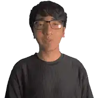 a man wearing glasses and a shirt that says eric on it