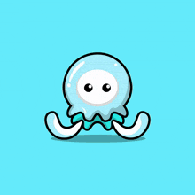 a cartoon drawing of a jellyfish with the letter o on her chest