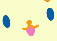 a cartoon character is standing on a pink background with sparkles