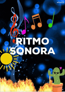 a poster that says ritmo sonora with a cactus