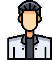 an icon of a man wearing a hat and a jacket without a face .