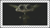 a postage stamp with a cartoon character holding an umbrella and a cloud with wings