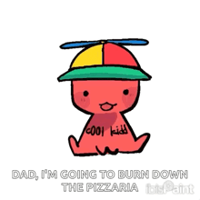 a cartoon of a baby wearing a hat that says cool kid on it