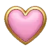 a pink heart with a gold frame around it .