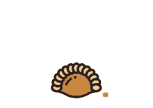 a cartoon drawing of a pastry with a yellow sticker that says bg on it