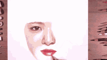 a person is drawing a woman 's face with a pencil