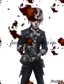 a picture of an explosion with the words fucking blows you up on it