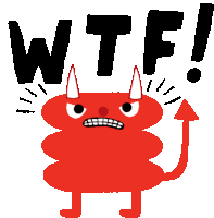 A Devilish Blorb Showing He Is Angry. Sticker - The Blorbs Wtf Devil Stickers