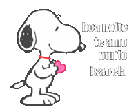 a cartoon of snoopy hugging a heart with the words boa noite te amo muito isabela below him