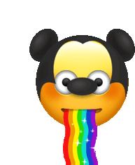 Mickey Mouse Rainbow Sticker - Mickey Mouse Rainbow Puke Stickers