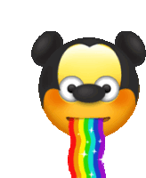 Mickey Mouse Rainbow Sticker - Mickey Mouse Rainbow Puke Stickers