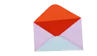 a purple envelope with a red triangle and an eye on it