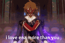 a pixelated image of a man with a mask on his face and the words i love ena more than you