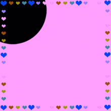 a pink background with arabic writing and hearts