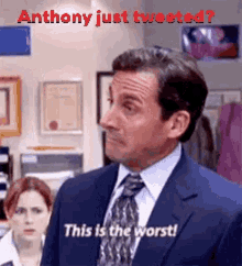 anthony just tweeted this is the worst steve carell michael scott the office