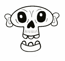 skull skeleton spooky halloween doodle