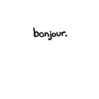 a cartoon mouse says bonjour with a heart on its nose