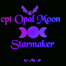 a logo for cpt opal moon starmaker with a bat on it