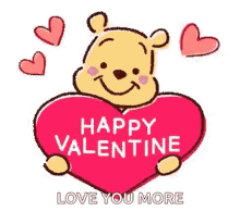 pooh valentine hearts love happy valentines