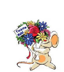Thank You Flowers Mouse GIF - Thank You Flowers Mouse Thanks GIFs