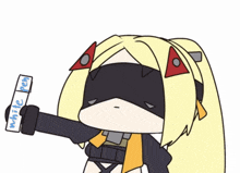 a cartoon drawing of a girl with a black mask on her face