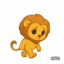 a cartoon of a lion with the name feraz on the bottom right