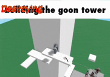 a video game called destroying the goon tower is being played on a computer