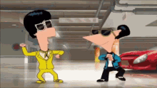 phineas and ferb phineas ferb perry psy