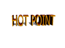 the word hot point is displayed in a pixel art style