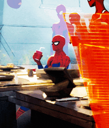 Spider Man Drink GIF - Spider Man Drink Straw GIFs