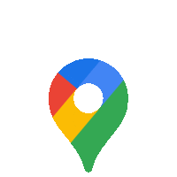 a google map pin with a white circle in the center