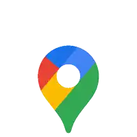 a google map pin with a white circle in the center