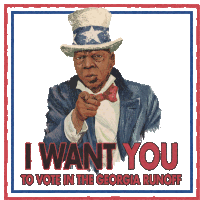 I Want You I Want You To Vote In The Georgia Runoff Sticker - I Want You I Want You To Vote In The Georgia Runoff Georgia Runoff Stickers