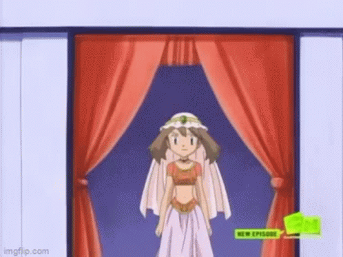 Pokemon May GIF - Pokemon May Belly Dancer Outfit - Discover & Share GIFs