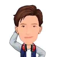 a cartoon drawing of a man wearing headphones and a jacket