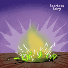 a cartoon drawing of a hole in the ground with the words fearless fairy above it