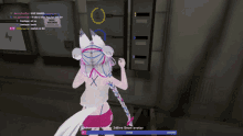 a screenshot of a video game with a fox girl talking to sean avatar
