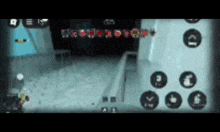 a video game is being played on a cell phone with a lot of buttons .