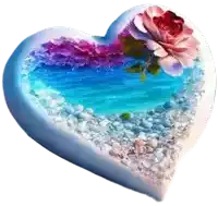 a heart shaped object with a pink rose in the center