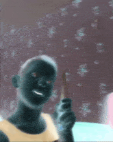 a blurry image of a person holding a stick