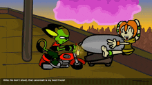 a cartoon says milla no don 't shoot that canonball is my best friend on the bottom