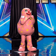 Blowing Kisses Mr Blobby GIF - Blowing Kisses Mr Blobby Britain'S Got Talent GIFs