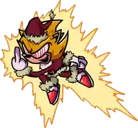 a cartoon drawing of a sonic the hedgehog in a santa hat