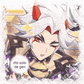 a drawing of a demon with the words itto solo de gen on the bottom