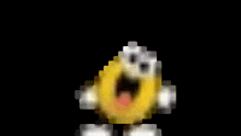 a pixel art of an explosion with a star in the background